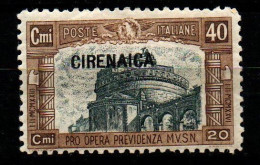 CIRENAICA - 1927 - MILIZIA - PRIMA SERIE - VALORE DA 40+20 CENT - MH - Cirenaica