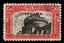 CIRENAICA - 1929 - MILIZIA - SECONDA SERIE - VALORE DA 30+10 CENT - USATO - Cirenaica