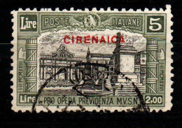 CIRENAICA - 1929 - MILIZIA - SECONDA SERIE - VALORE DA 5+2 LIRE - USATO - Cirenaica