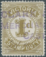 AUSTRALIA - VICTORIA , Stamp Duty , Revenue Tax Fiscal ,1d - Postage Due - Used - Other & Unclassified