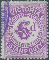 AUSTRALIA - VICTORIA , Stamp Duty , Revenue Tax Fiscal ,6d - Postage Due - Used - Other & Unclassified