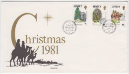 Jersey 1981, Christmas, On 3 FDC - Jersey