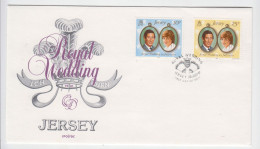 Jersey 1981 Set Charles & Diana On FDC - Jersey