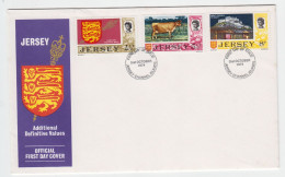 Jersey 1974  New Definitive Values  - Set Of 3 On FDC - Jersey