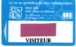 Carte Salon- Paris Clés Informatique Card Karten (salon 357) - Badge Di Eventi E Manifestazioni