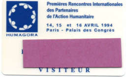 Carte Salon- Paris Première Rencontres1994 Card Magnétique Karten (salon 365) - Tarjetas De Salones Y Demostraciones