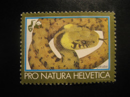 RINGELNATTER Snake Serpent WWF Panda Bear Poster Stamp Vignette SWITZERLAND Label Pro Natura Helvetica - Sonstige & Ohne Zuordnung