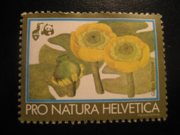 GELBE TEICHROSE Yellow Water-lily Brandy-bottle WWF Panda Bear Poster Stamp Vignette SWITZERLAND Pro Natura Helvetica - Otros & Sin Clasificación