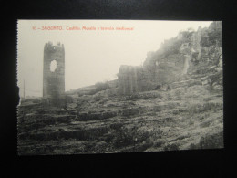 SAGUNTO Valencia Castillo Muralla Y Torreon Medieval Castle Slight Damaged Postcard SPAIN - Valencia