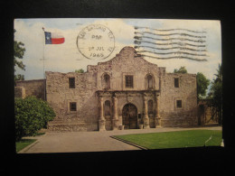 SAN ANTONIO Texas The Alamo Cancel 1966 To Spain Slight Damaged Postcard USA - San Antonio