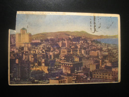 SAN FRANCISCO California Mark Hopkins Towering Cancel 1929 To Manila Philippines Damaged Postcard USA - San Francisco