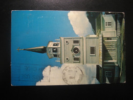 SITKA Alaska St. Michael Russia Orthodox Cathedral Clock Bell Cancel 1968 To Sweden Postcard USA - Sitka