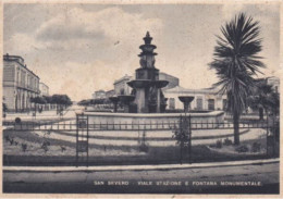 SAN SEVERO - FOGGIA - VIALE STAZIONE E FONTANA MONUMENTALE - 1948 - San Severo