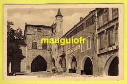 47 LOT ET GARONNE / MONFLANQUIN / LE CLOCHER ET LA MAISON DU PRINCE NOIR / COMMERCES , A. MAZON TAILLEUR , PHARMACIE - Monflanquin