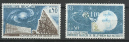 France  N° 1361 Et 1362  Télécommunications Spatiales Bleu Clair  Neufs  ( *)    B/ TB  Voir Scans Soldes ! ! ! - Neufs