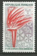 France  N° 1545 Flamme Olympique J.O Grenoble 1968   Orange Et Mauve  Neuf  ( *)    B/ TB  Voir Scans Soldes ! ! ! - Winter 1968: Grenoble