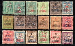 2002. ZANZIBAR 1896-1900 18 CLASSIC STAMPS LOT. - Sonstige & Ohne Zuordnung