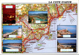 20-10-2023 (4 U 45)  France - Map De La Côte D'Azur - Plazas De Mercados