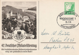 Allemagne Ambulant Berlin - Leipzig Sur Entier Postal Illustré 1936 - Entiers Postaux Privés