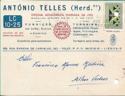 Portugal , 1963 ,  ANTONIO TELLES HERDºS , Lisboa ,  Metallurgical Industry , Foundry, Commercial Mail - Portugal