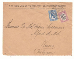 Finlande - Devant De Lettre De 1921 - Oblit Imatra - Exp Vers Ninove - - Brieven En Documenten