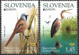 2019 Slowenien   Mi. 1367-8**MNH -  Europa: Einheimische Vögel. - 2019