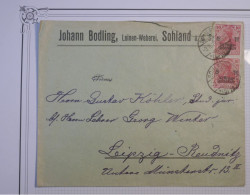 DD12 GERMANY BELLE LETTRE ENV. 1919 SOHLAND A LEIPZIG + PAIRE SURCHARGES +AFF. INTERESSANT+++ - Other & Unclassified