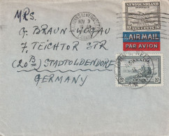 Canada Lettre Terre Neuve Pour L'Allemagne 1951 - Cartas & Documentos