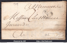 FRANCE MARQUE POSTALE B COURONNÉ DE BORDEAUX DE 1709 - Sin Clasificación