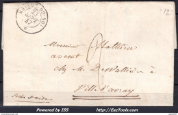 FRANCE MARQUE POSTALE CAD SARDE DE LA MAISON DU ROI DU 23/09/1847 POUR VILLE D'AVRAY - Unclassified