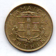 JAMAICA - 1 Farthing, Nickel-Brass, Year 1945, KM # 30 - Jamaica