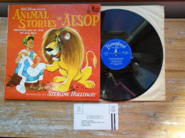 33 T LP VINYLE WALT DISNEY PRESENTS ANIMAL STORIES OF AESOP  DQ 1221 DISNEYLAND MADE IN GREAT BRITAIN CARTE ENQUETE - Bambini