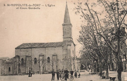 St Hippolyte Du Fort * La Place De L'église Et Cours Gambetta * Villageois - Other & Unclassified