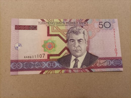 Billete De TURKMENISTAN, De 50 MANAT, Año 2005, Serie AA, UNC - Turkménistan