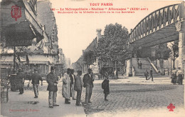 PARIS-75019- TOUT PARIS- LE METROPOLITAIN - STATION " ALLEMAGNE" BOULEVARD DE LA VILLETTE AU COIN DE LA RUE SECRETAN - Paris (19)