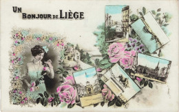 BELGIQUE - Liège - Un Bonjour De Liège - Multivues - Colorisé - Carte Postale Ancienne - Liege