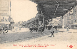 PARIS-TOUT PARIS- LE METROPOLITAIN- STATION " AUBERVILLIERS " ET LE ROND-POINT DE LA VILLETTE - Metro, Stations