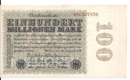 ALLEMAGNE 100 MO MARK 1923 XF+ P 107 - 100 Millionen Mark