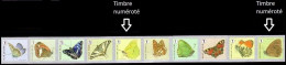 R131**(4452/4461) - Papillons/Vlinders/Schmetterlinge (bande De 10 Timbres Différents Numérotée) (n°1) Marijke Meersman - Rouleaux