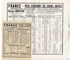 RC 26051 FRANCE 1932 GEORGES MONTEAUX PRIX COURANT DE COINS DATÉS ( VOIR DESCRIPTION ) - 1930-1939