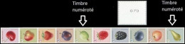 R157**(4800/4809) - Fruits/Fruiten (bande 1 De 10 Timb Dif, Num 2 Chiffres / Band 1 Van 10 Versch Zeg, 2 Cijfers Genum) - Rollen