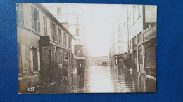 Carte Photo Paris Crue De La Seine , Rue Juge Boucherie Bouchard - Paris Flood, 1910