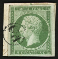 5c Empire (n°12) TB Margé Obl. Cachet Rond O.R. Sur Fragment. Rare. TB. - 1853-1860 Napoleon III