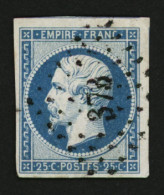 25c Empire (n°15) TTB Margé Obl. PC 373. Cote 290€++. Signé SCHELLER. Superbe. - 1853-1860 Napoleon III