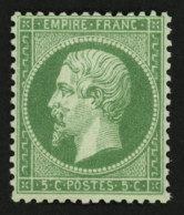 5c Empire Vert Foncé (n°20a) Neuf **. Superbe. - 1863-1870 Napoleon III Gelauwerd