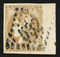 10c BORDEAUX (n°43A) Bord De Feuille Obl. GC 532. Signé SCHELLER. TTB. - 1870 Ausgabe Bordeaux