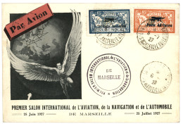 POSTE AERIENNE 2F (n°1) + 5F (n°2) Obl.  Sur Enveloppe PAR AVION SALON INTERNATIONAL MARSEILLE. TTB. - Otros & Sin Clasificación