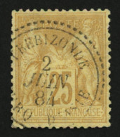 TREBIZONDE : 25c Sage Jaune Obl. TREBIZONDE TURQ. D' ASIE. TB. - 1849-1876: Classic Period