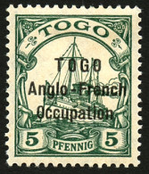 TOGO : 5pf Surcharge II (n°32A) Neuf *. Timbre Trés Rare Tirage 50 Exemplaires. Cote 2300€. Certificats HOLCOMBE (1990)  - Autres & Non Classés