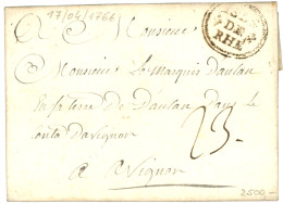 CHARENTE INF. : 1766 ISLE DE RHE (Lenain 4) Sur Lettre Avec Texte. Indice 24. TB. - 1701-1800: Precursores XVIII